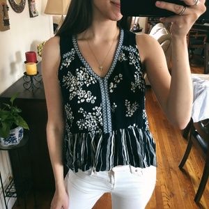 NWT Boutique High Low Boho Print Top/Blouse